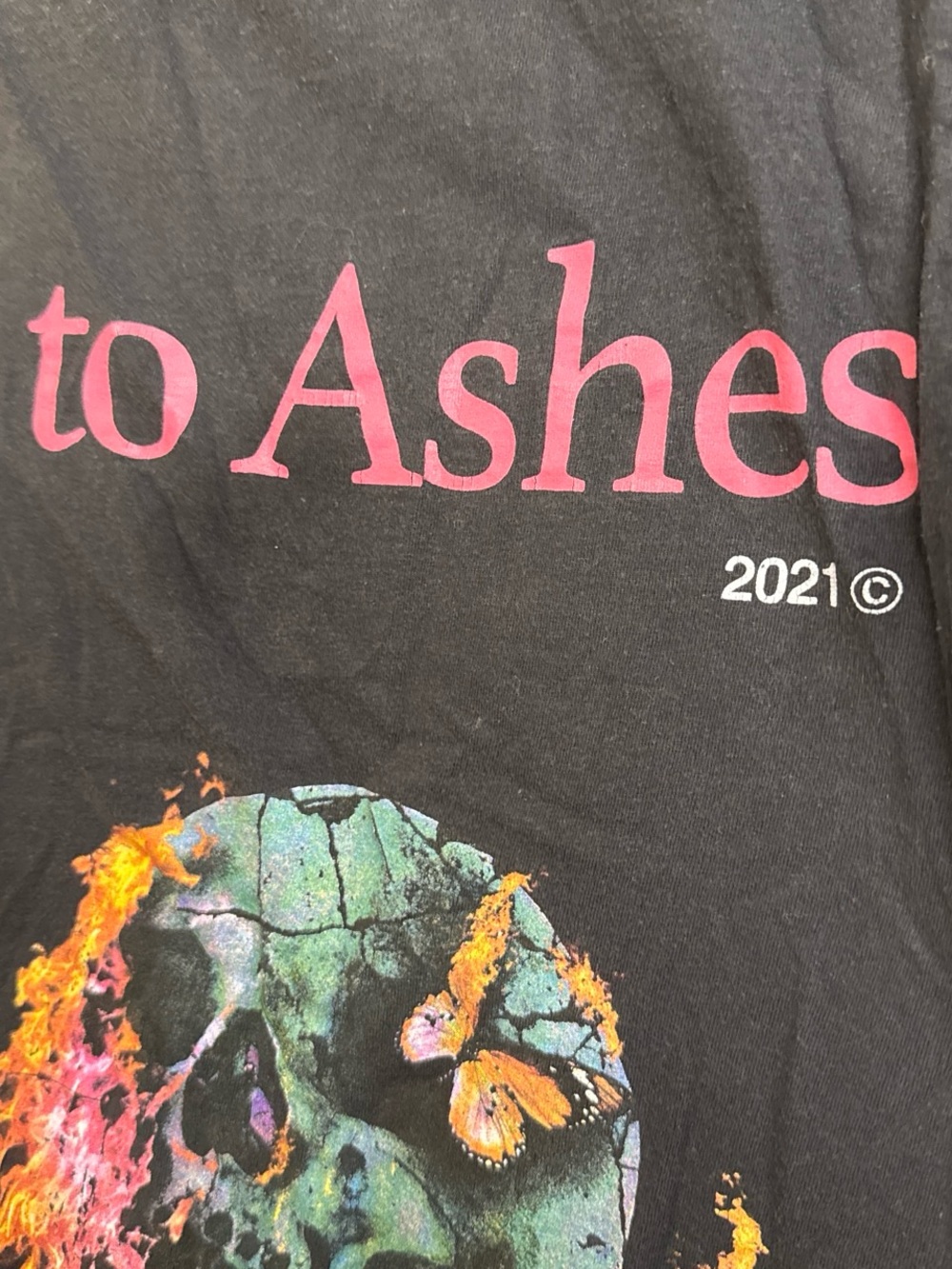 Civil Regime Black 'Ashes to Ashes' Graphic Tee - Pink Accents - Picture 5 of 5